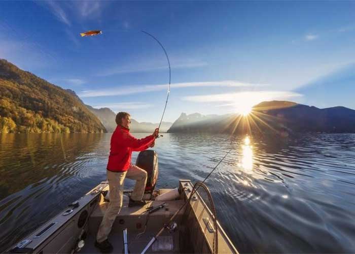 Man catching fish